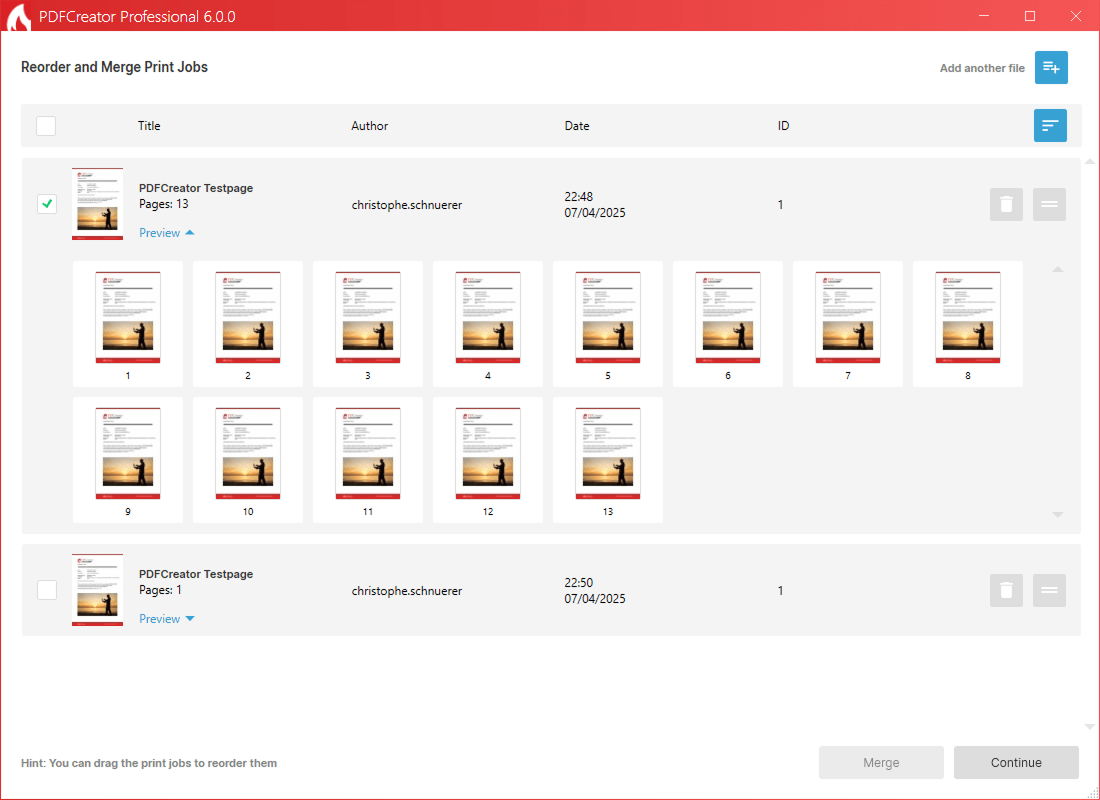 Preview documents