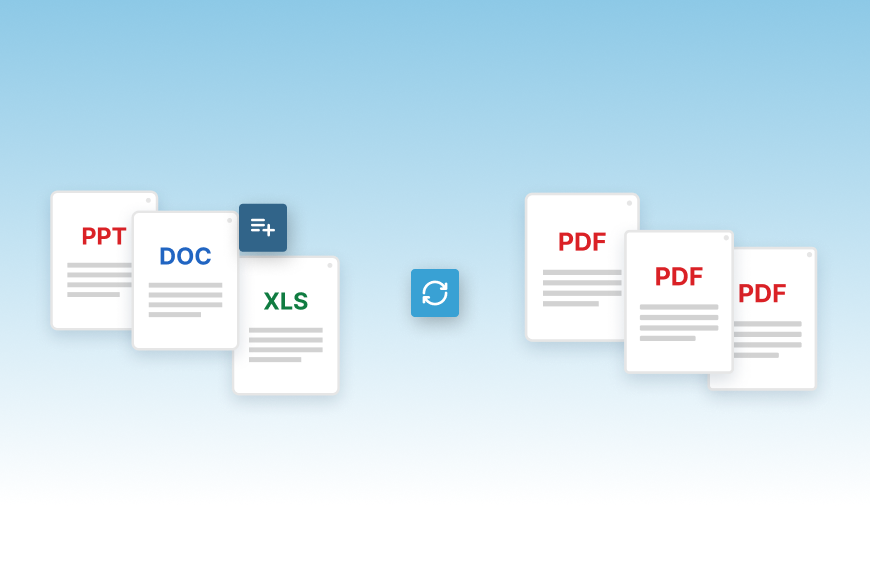 Convertissez facilement différents types de fichiers en PDF par lots
