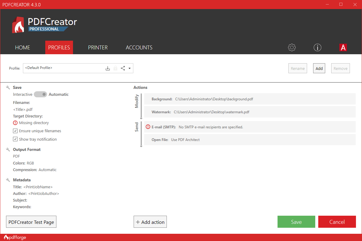 pdfcreator server workflow editor